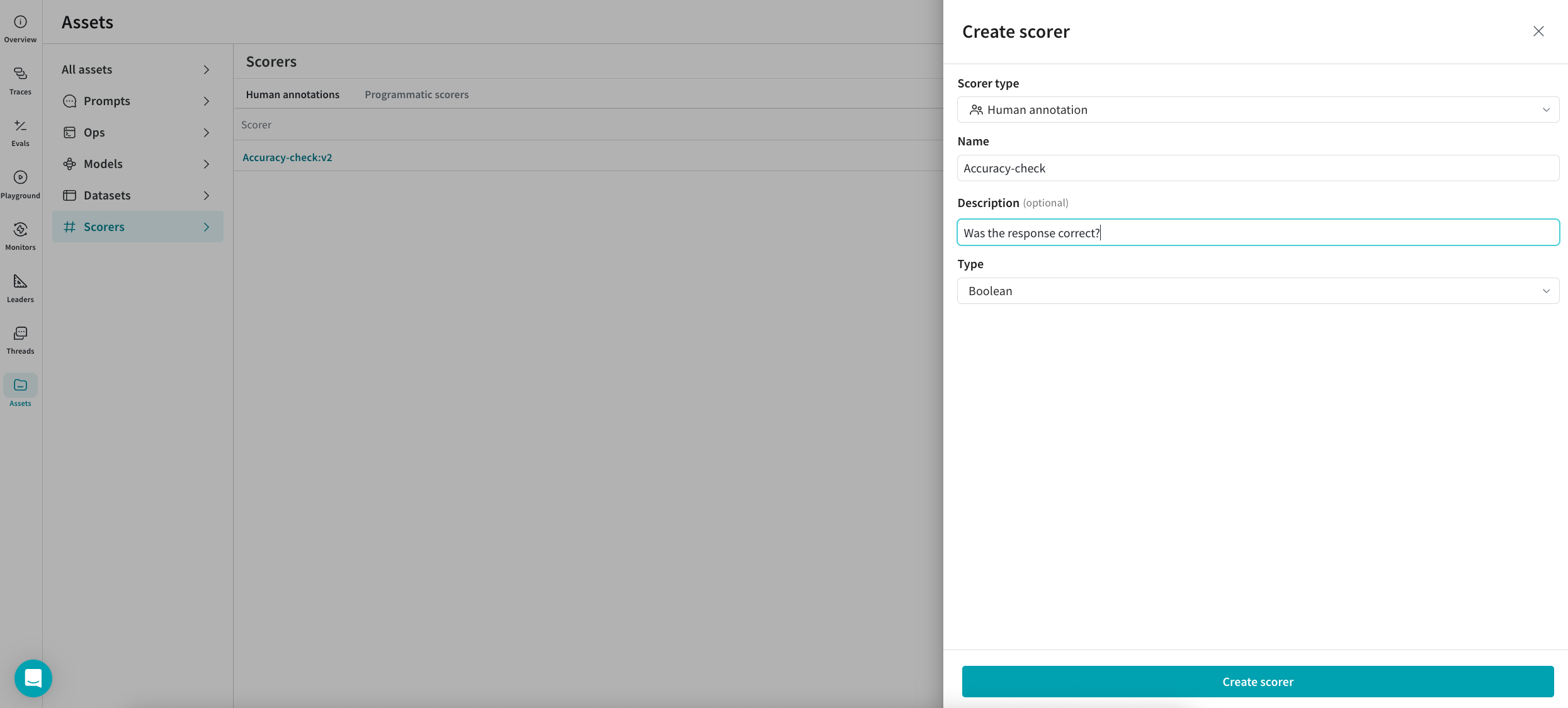 Human Annotation scorer form