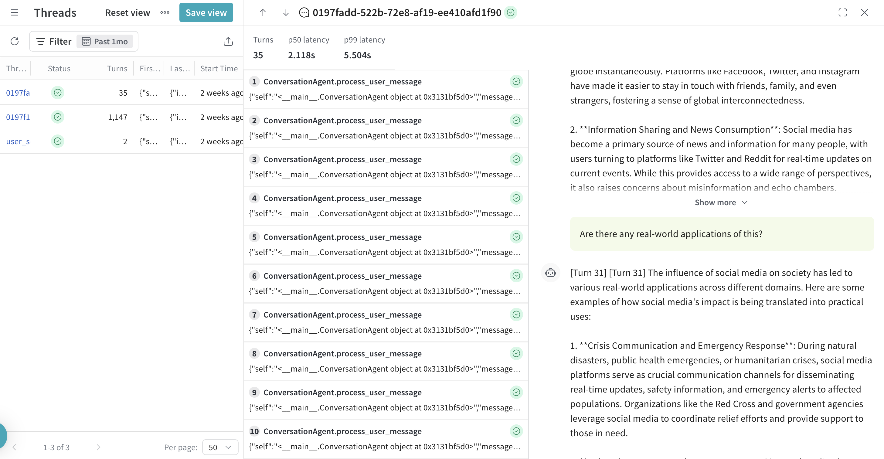 Chat view